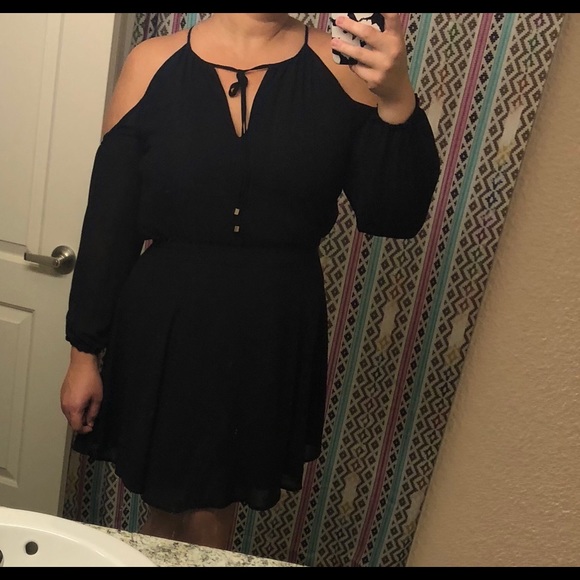 Forever 21 Dresses & Skirts - Cold shoulder mini black dress